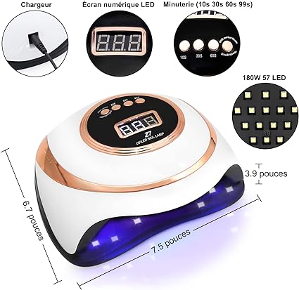 Lampe UV LED pour ongles - Séchage rapide et efficace