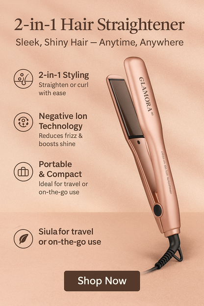 ✨ 2-in-1 Negative Ion Hair Straightener