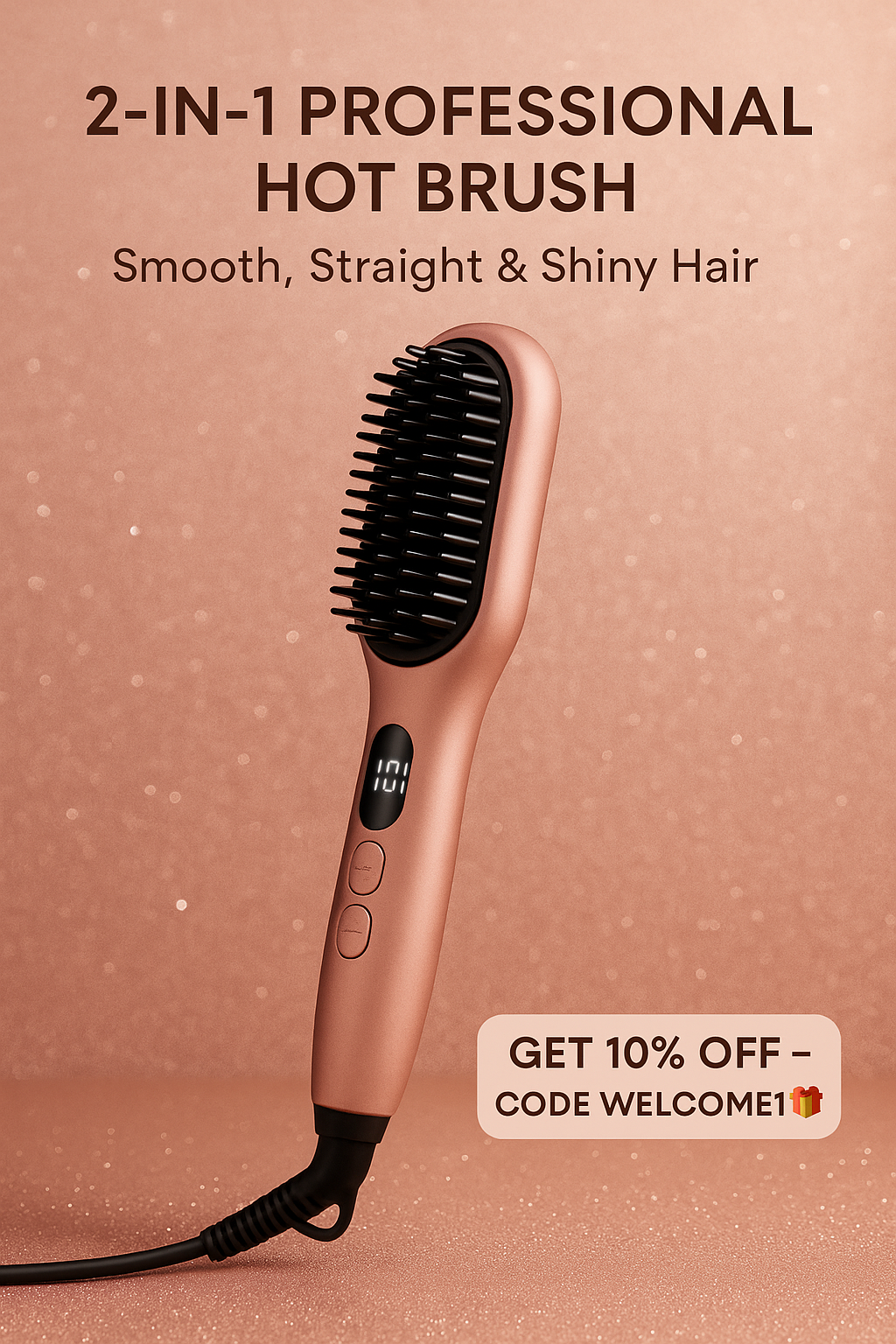 Anti-Frizz Ceramic Hot Brush for Smooth, Salon-Quality Hair