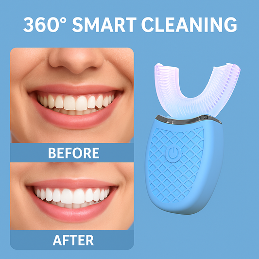 💥 Brosse à dents électrique pour enfants en forme de U – Blanchiment sonique automatique à 360° + Massage des gencives