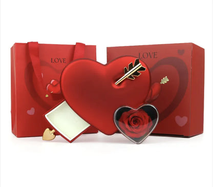 Arrow Through Heart Rose Gift Box