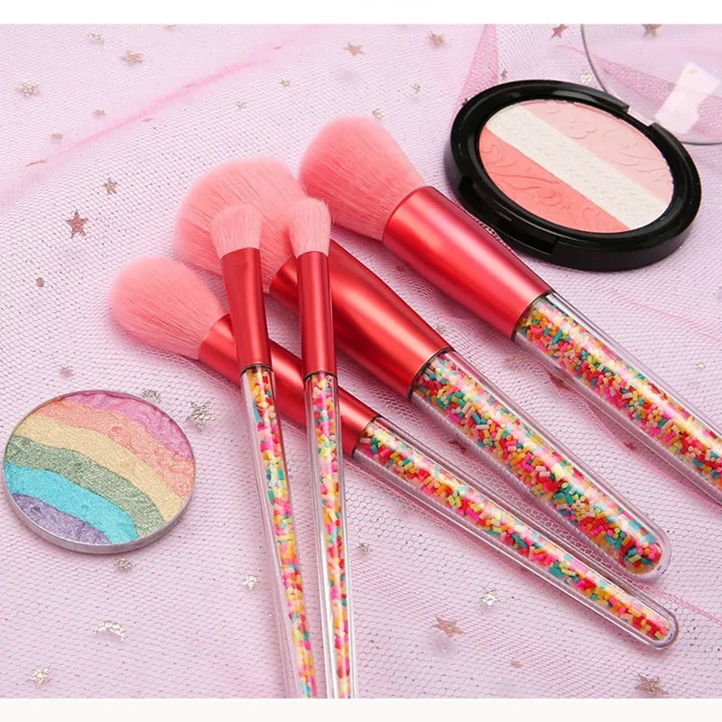 Lollipop Candy Unicorn Crystal Makeup Brushes Set