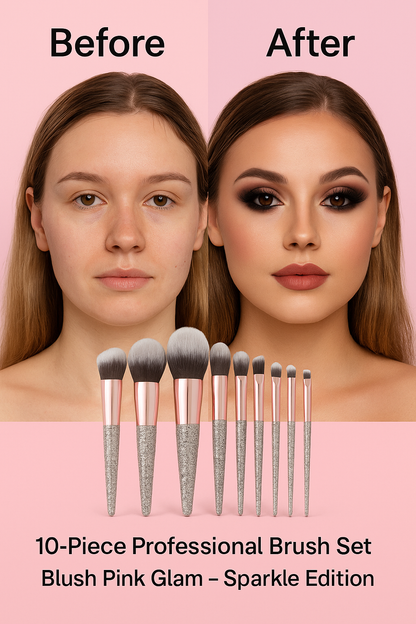 💄 10-Piece Makeup Brush Set – Blend, Sculpt Glow Like a Pro 💄
