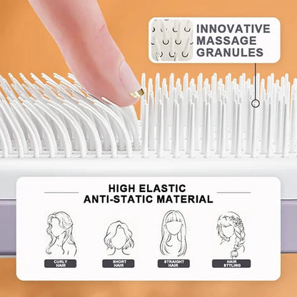 Brosse à cheveux antistatique autonettoyante 4 en 1